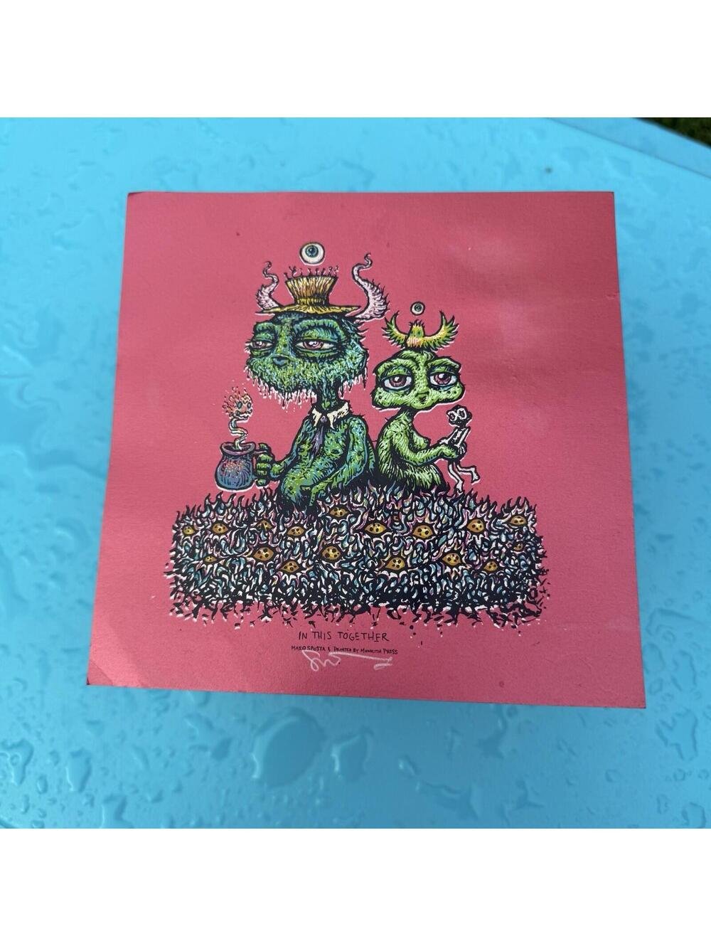 Marq‎ Spusta Mini Metallic Red In This Together Signed Shimmer Art Poster 7x7